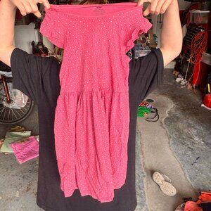 H&M Organic Cotton Girls Size 8/10 Pink dress with white dots